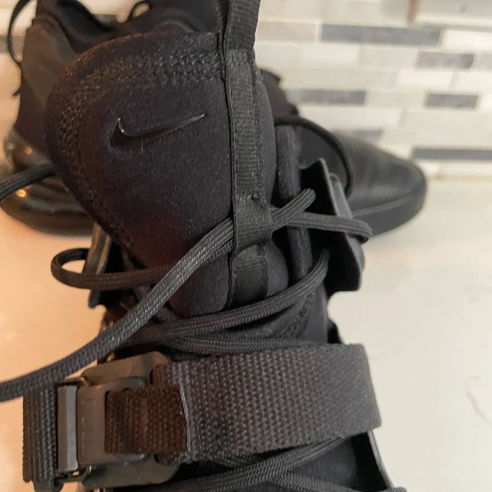 Nike Air Force 270 Triple Black High top buckle strap Sneakers Mens 11